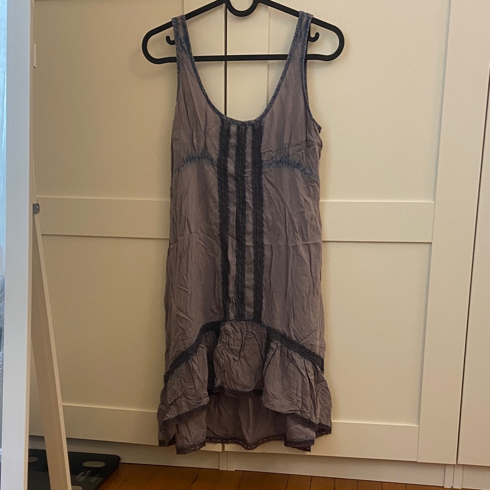 Free People Dusty Mauve Layered Ruffle Tank Dress